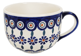 Cup, Latte, 18 oz in "Floral Peacock" by Manufaktura | F044T-54KK