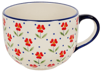 A picture of a Polish Pottery Cup, Latte, 18 oz in "Simply Beautiful" by Manufaktura | F044T-AC61 as shown at PolishPotteryOutlet.com/products/large-latte-soup-cups-simply-beautiful