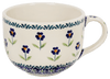 Polish Pottery Cup, Latte, 18 oz in "Forget Me Not" by Manufaktura | F044T-ASS at PolishPotteryOutlet.com