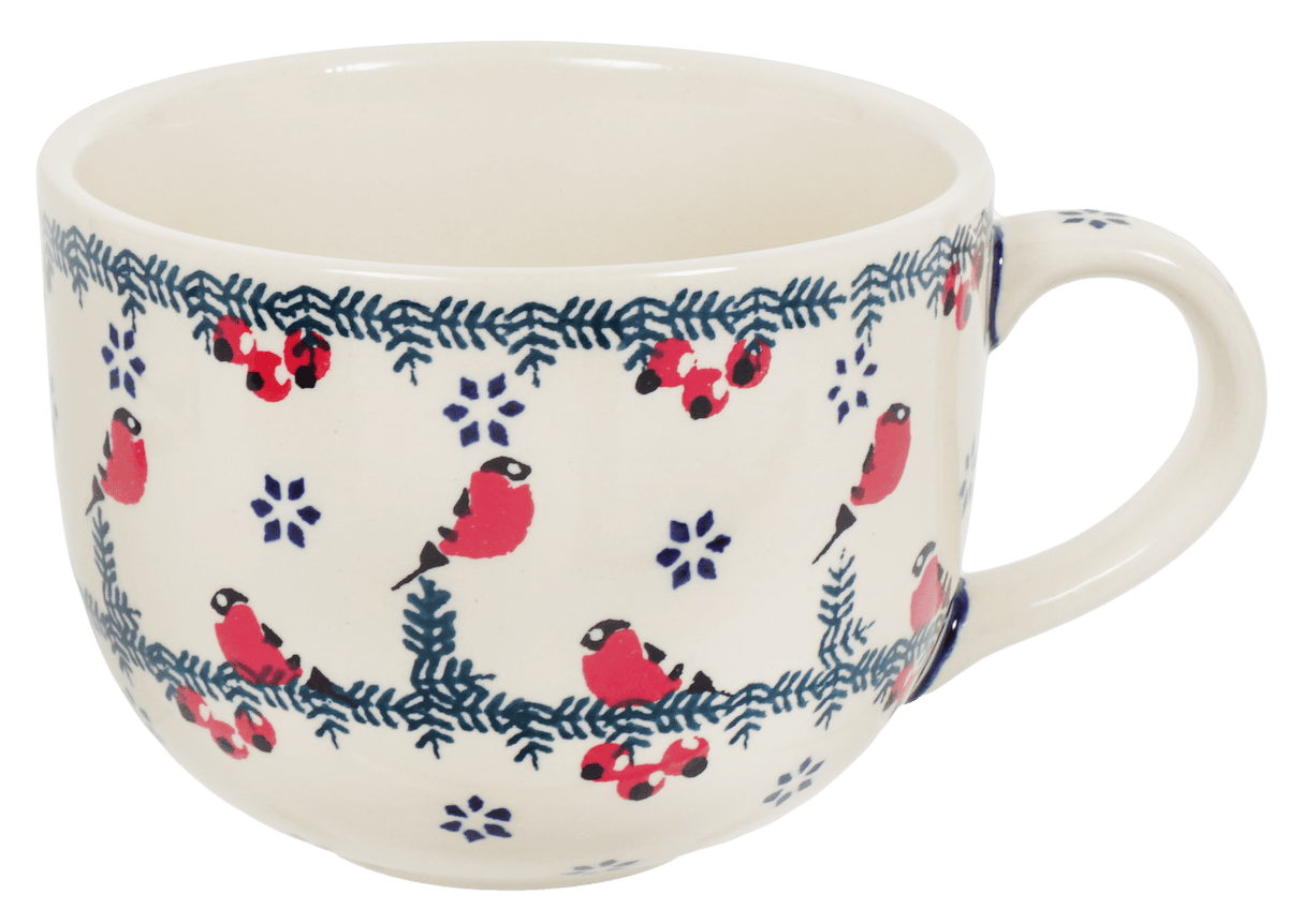 Cup, Latte, 18 oz in "Red Bird" by Manufaktura | F044T-GILE