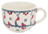 Cup, Latte, 18 oz in "Red Bird" by Manufaktura | F044T-GILE