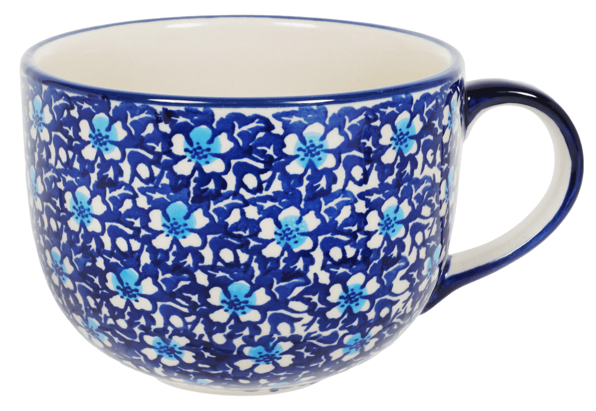 Cup, Latte, 18 oz in "Blue on Blue" by Manufaktura | F044T-J109