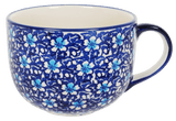 Cup, Latte, 18 oz in "Blue on Blue" by Manufaktura | F044T-J109