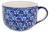 Polish Pottery Latte Cup (Blue on Blue) | F044T-J109 at PolishPotteryOutlet.com