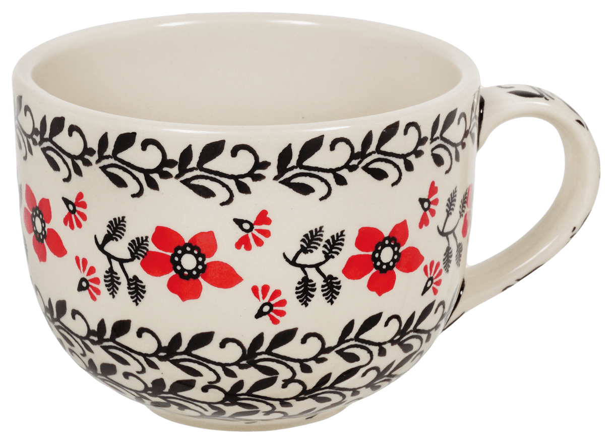 Cup, Latte, 18 oz in "Scarlet Garden" by Manufaktura | F044T-KK01