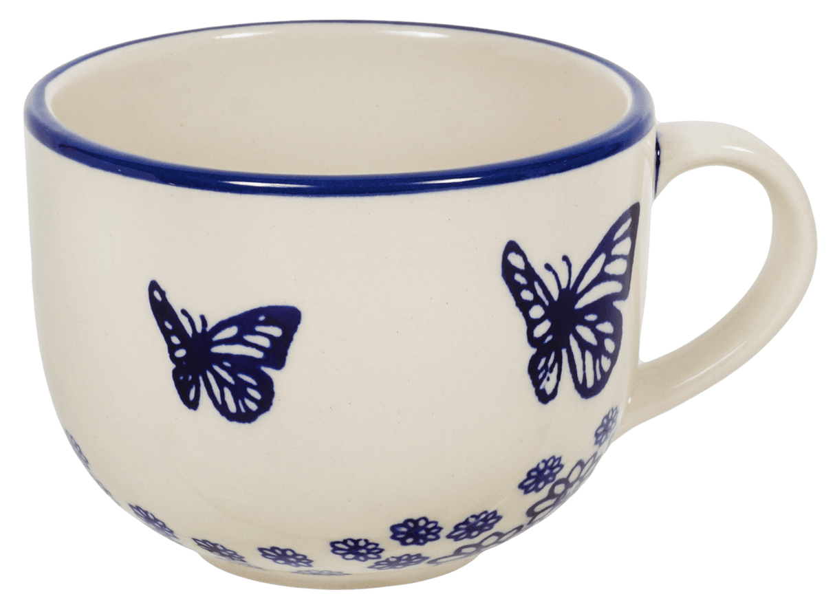 Cup, Latte, 18 oz in "Butterfly Garden" by Manufaktura | F044T-MOT1