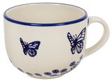 Cup, Latte, 18 oz in "Butterfly Garden" by Manufaktura | F044T-MOT1