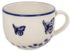 Polish Pottery Cup, Latte, 18 oz in "Butterfly Garden" by Manufaktura | F044T-MOT1 at PolishPotteryOutlet.com