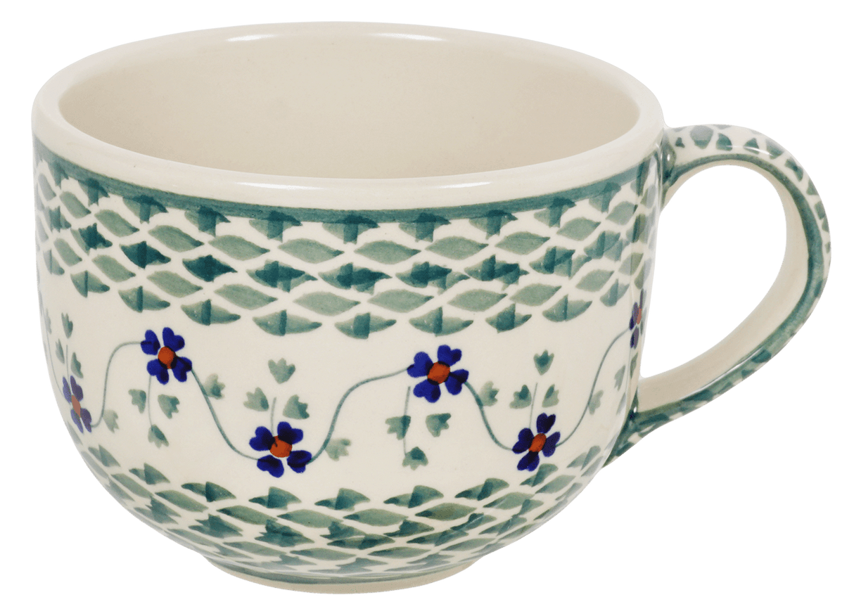 Cup, Latte, 18 oz in "Woven Pansies" by Manufaktura | F044T-RV