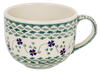 Polish Pottery Cup, Latte, 18 oz in "Woven Pansies" by Manufaktura | F044T-RV at PolishPotteryOutlet.com