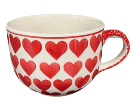 Polish Pottery Cup, Latte, 18 oz in "Whole Hearted Red" by Manufaktura | F044T-SEDC Additional Image at PolishPotteryOutlet.com