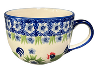 A picture of a Polish Pottery Cup, Latte, 18 oz in "Rise & Shine" by Manufaktura | F044U-P319 as shown at PolishPotteryOutlet.com/products/large-latte-soup-cups-rise-shine-f044u-p319