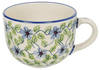 Polish Pottery Latte Cup (Periwinkle Vine) | F044U-TAB1 at PolishPotteryOutlet.com