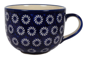 Polish Pottery Cup, Latte, 18 oz in "Plentiful Pinwheels" by Manufaktura | F044U-ZP02 Additional Image at PolishPotteryOutlet.com