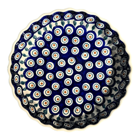 Polish Pottery 7.5" Small Quiche Dish (Peacock) | F055T-54 Additional Image at PolishPotteryOutlet.com