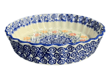 Quiche Dish, Round, 7.5" Small in "Flower Power" by Manufaktura | F055T-JS14