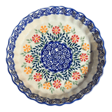 Quiche Dish, Round, 7.5" Small in "Flower Power" by Manufaktura | F055T-JS14