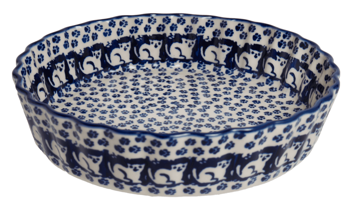 Quiche Dish, Round, 7.5" Small in "Kitty Cat Path" by Manufaktura | F055T-KOT6