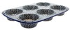 Polish Pottery Muffin Pan (Poppy Paradise) | F093S-PD01 at PolishPotteryOutlet.com
