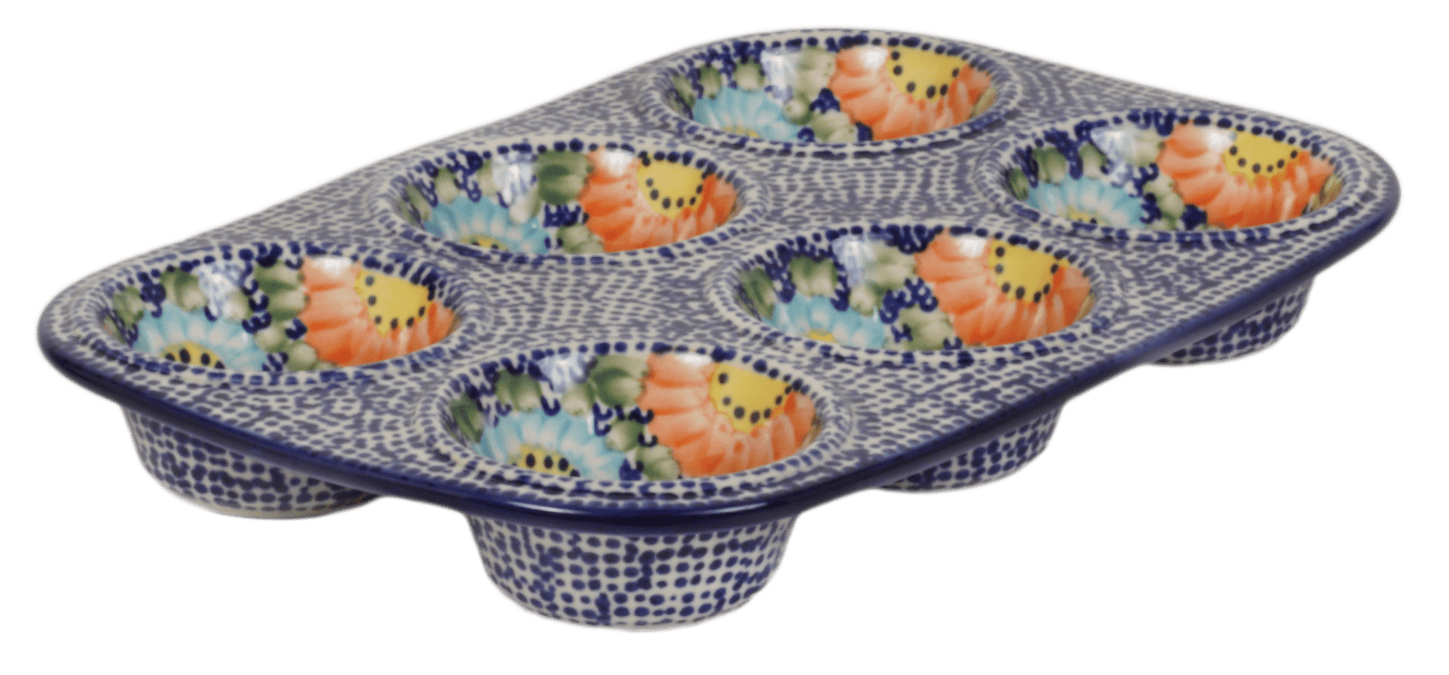 Polish Pottery - Muffin Pan - Fiesta - The Polish Pottery Outlet