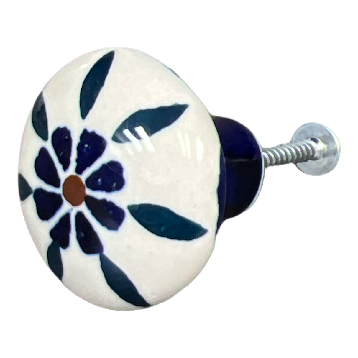 Drawer Pull, 1.5" in "Floral Peacock" by Manufaktura | U001T-54KK