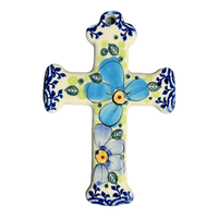 A picture of a Polish Pottery Celtic Cross (AMK) | GAD16-AMK as shown at PolishPotteryOutlet.com/products/celtic-cross-amk-gad16-amk