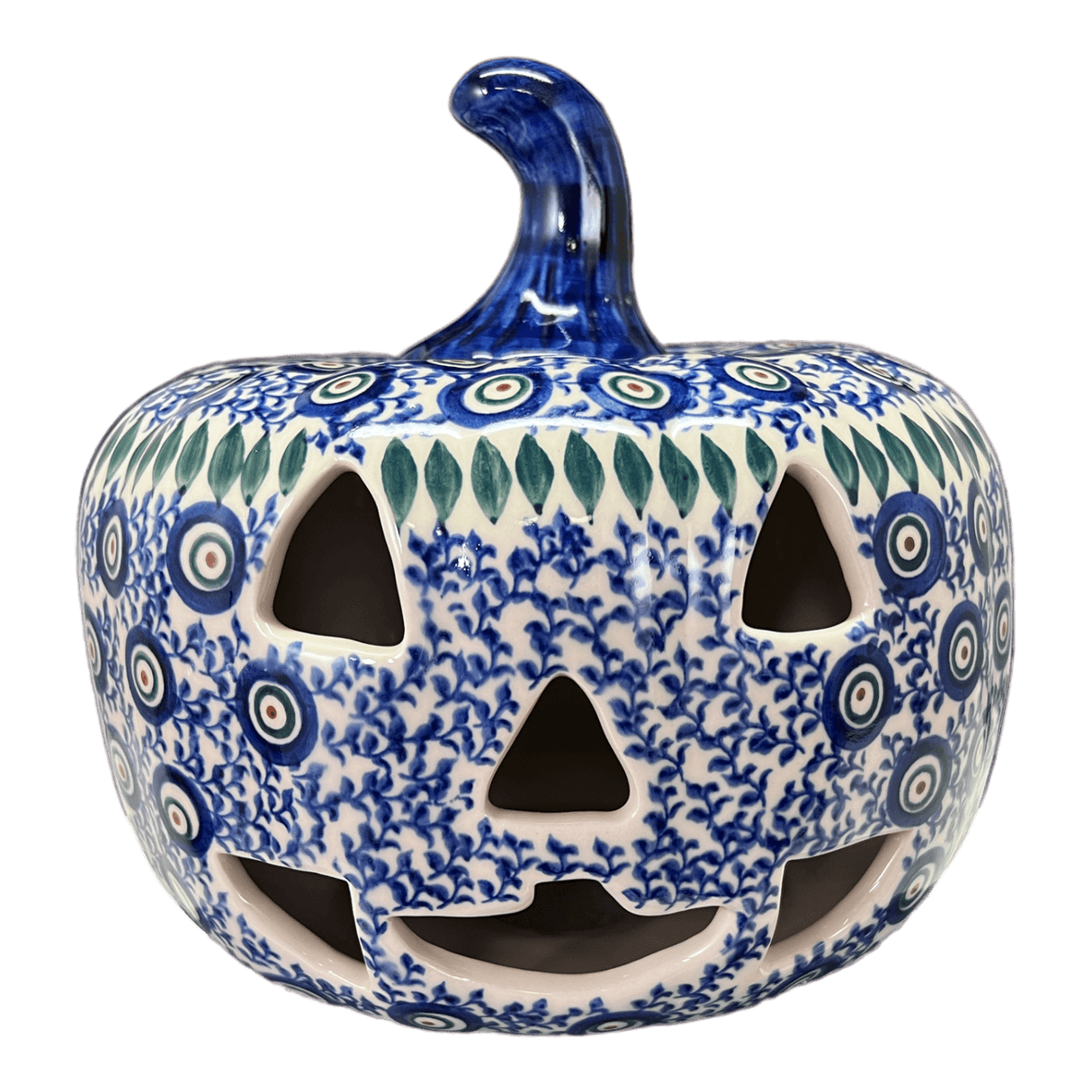 Luminary, Jack-O-Lantern, 8" in "Peacock Vine" by Galia | GAD28D-UPL