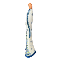 A picture of a Polish Pottery Large Angel Figurine (Cornflower Blues) | GAD31-UWP6 as shown at PolishPotteryOutlet.com/products/large-angel-figurine-uwp6-gad31-uwp6
