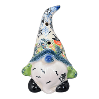 A picture of a Polish Pottery Small Gnome Luminary (All Hallows' Eve) | GAD39-AH1 as shown at PolishPotteryOutlet.com/products/small-gnome-luminary-ah1-gad39-ah1