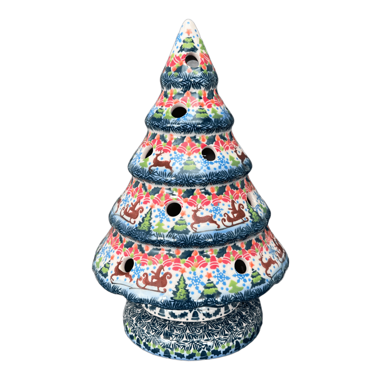 Luminary, Christmas Tree, 10" Large in "Santa's Sleigh Ride" by Galia | GCH05-AS3