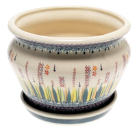 A picture of a Polish Pottery 5.5" Tall Flower Pot (Morning Meadow) | GDN03-ULA as shown at PolishPotteryOutlet.com/products/5-5-flower-pot-ula-gdn03-ula