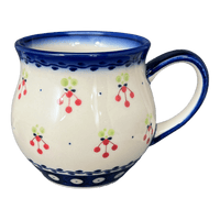 A picture of a Polish Pottery 12 oz. Belly Mug (Currant Berry) | GK04B-PJ as shown at PolishPotteryOutlet.com/products/12-oz-belly-mug-pj-gk04b-pj