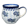 Polish Pottery 12 oz. Belly Mug (Dreamy Blue) | GK04B-PT at PolishPotteryOutlet.com