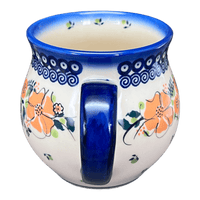 A picture of a Polish Pottery 12 oz. Belly Mug (Orange Bouquet) | GK04B-UWP2 as shown at PolishPotteryOutlet.com/products/12-oz-belly-mug-orange-bouquet-gk04b-uwp2