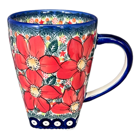 Polish Pottery 20 oz Tapered Mug (Poinsettias) | GK06-AS5 Additional Image at PolishPotteryOutlet.com