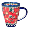 Polish Pottery 20 oz Tapered Mug (Poinsettias) | GK06-AS5 at PolishPotteryOutlet.com