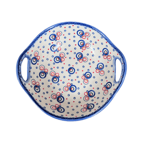 Polish Pottery 10" Bowl with Handles (Bubbles Galore) | GMU06-PK1 Additional Image at PolishPotteryOutlet.com