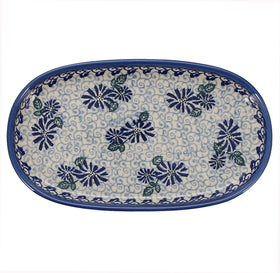 Polish Pottery Small Oval Serving Dish (Dreamy Blue) | GP12-PT Additional Image at PolishPotteryOutlet.com
