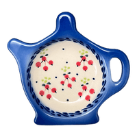 A picture of a Polish Pottery Teapot Saucer (Currant Berry) | GPH08-PJ as shown at PolishPotteryOutlet.com/products/teapot-saucer-currant-berry-gph08-pj