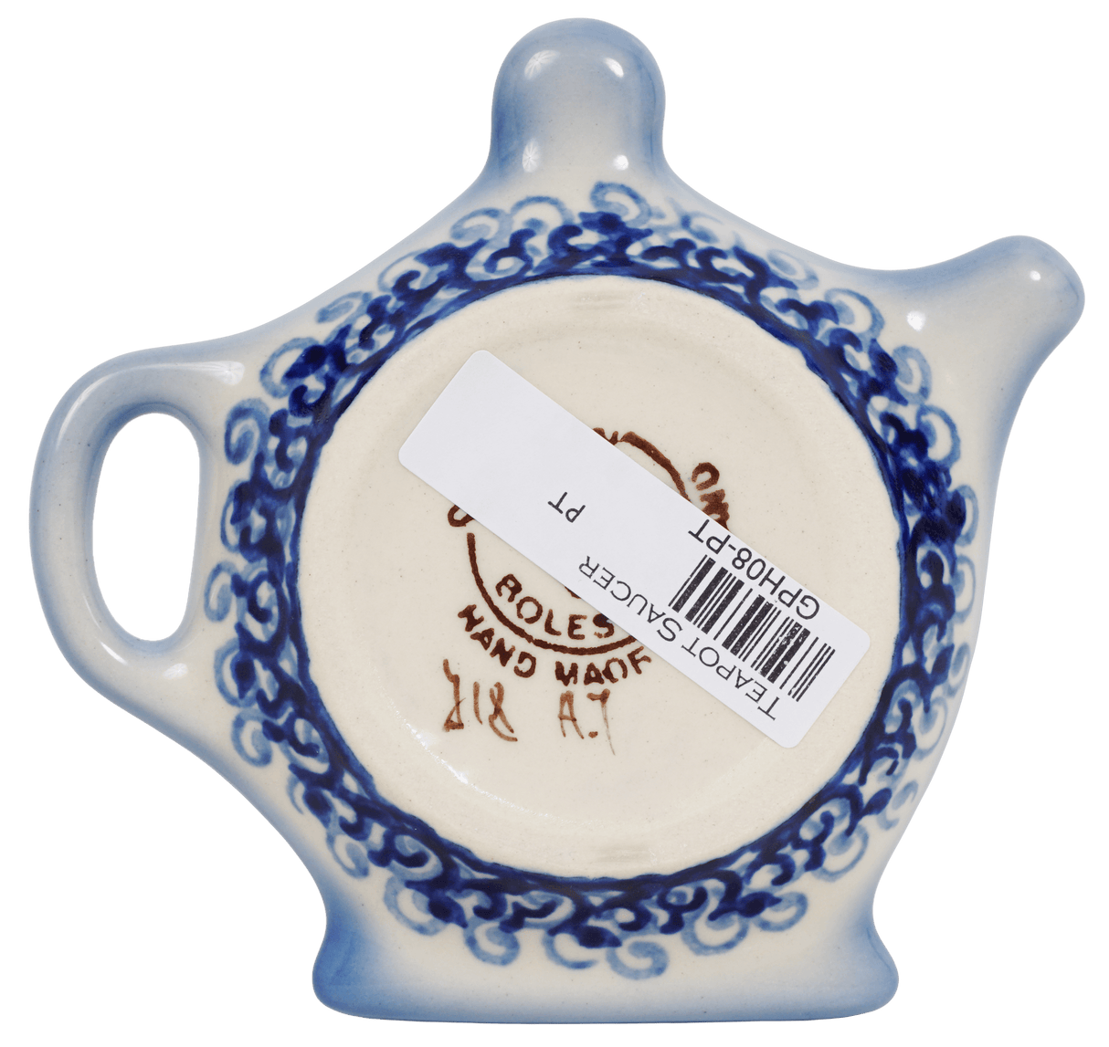 Saucer, Teapot, 4" x 3.25" in "Dreamy Blue" by Galia | GPH08-PT