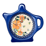 Saucer, Teapot, 4" x 3.25" in "Orange Bouquet" by Galia | GPH08-UWP2