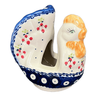 A picture of a Polish Pottery Chicken Napkin Holder (Currant Berry) | GS02-PJ as shown at PolishPotteryOutlet.com/products/chicken-napkin-holder-currant-berry-gs02-pj