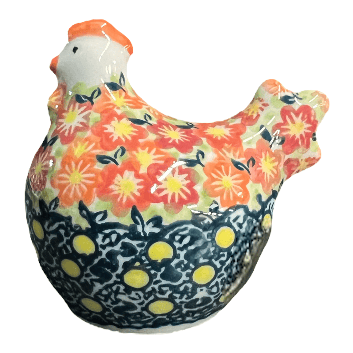 Salt & Pepper, Chubby Chicken, 3" in "Red & Orange Burst" by Galia | GSP08-AN1