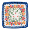 Polish Pottery Small Square Plate (Red & Orange Dream) | GT05-UHP at PolishPotteryOutlet.com