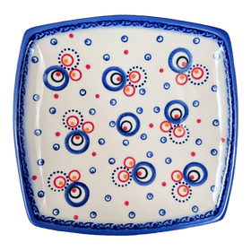 Polish Pottery 7.25" Square Plate (Bubbles Galore) | GT06-PK1 Additional Image at PolishPotteryOutlet.com