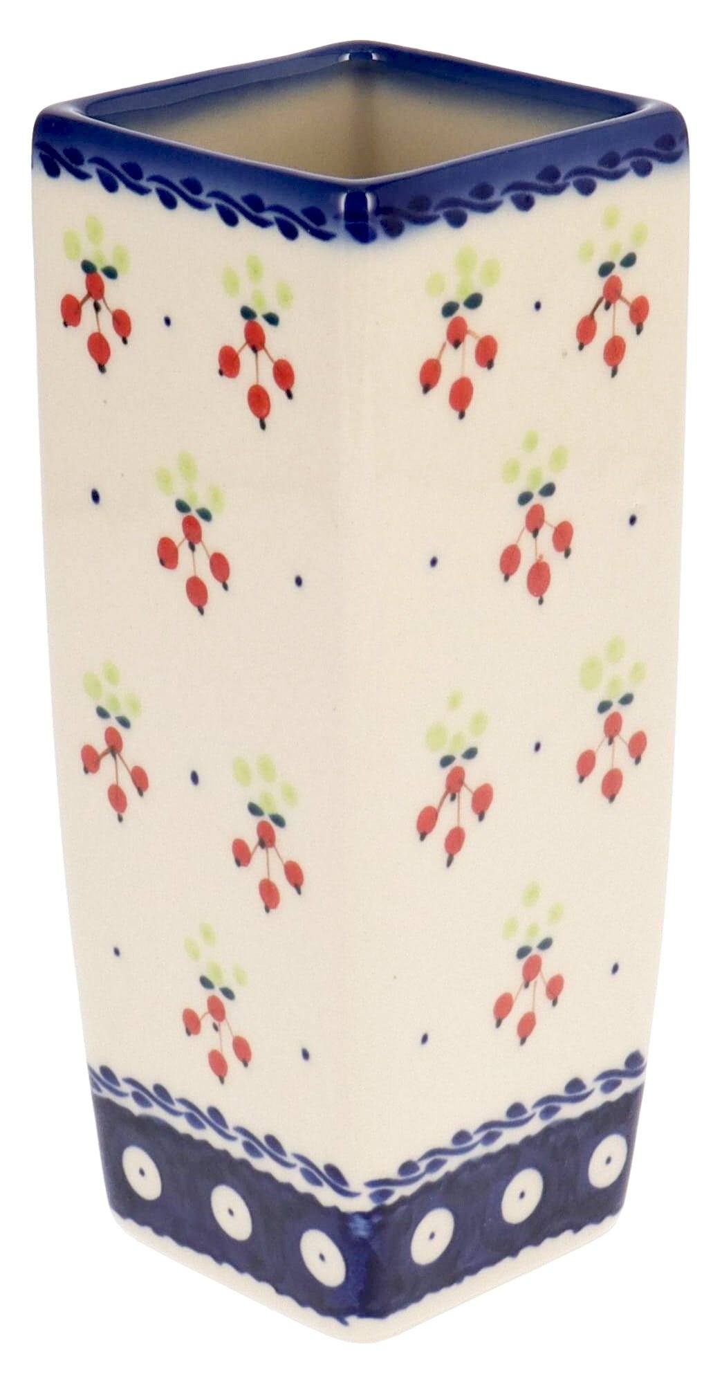 Vase, Square Vase, 6.5" in "Currant Berries" by Galia | GW07-PJ