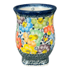 Polish Pottery 4.5" Pedestal Vase (Rainbow Bouquet) | GW10-AV3 at PolishPotteryOutlet.com