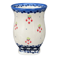 A picture of a Polish Pottery 4.5" Pedestal Vase (Currant Berry) | GW10-PJ as shown at PolishPotteryOutlet.com/products/4-5-pedestal-vase-pj-gw10-pj