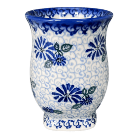 Polish Pottery 4.5" Pedestal Vase (Dreamy Blue) | GW10-PT Additional Image at PolishPotteryOutlet.com