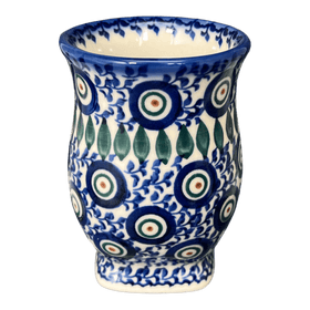 Polish Pottery 4.5" Pedestal Vase (Peacock Vine) | GW10-UPL Additional Image at PolishPotteryOutlet.com